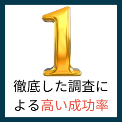 徹底した調査による高い成功率