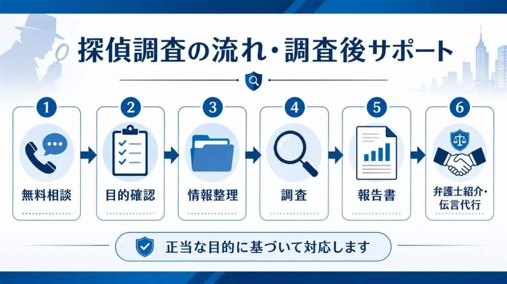 風俗嬢の人探しを探偵に相談した場合の調査の流れと調査後サポート