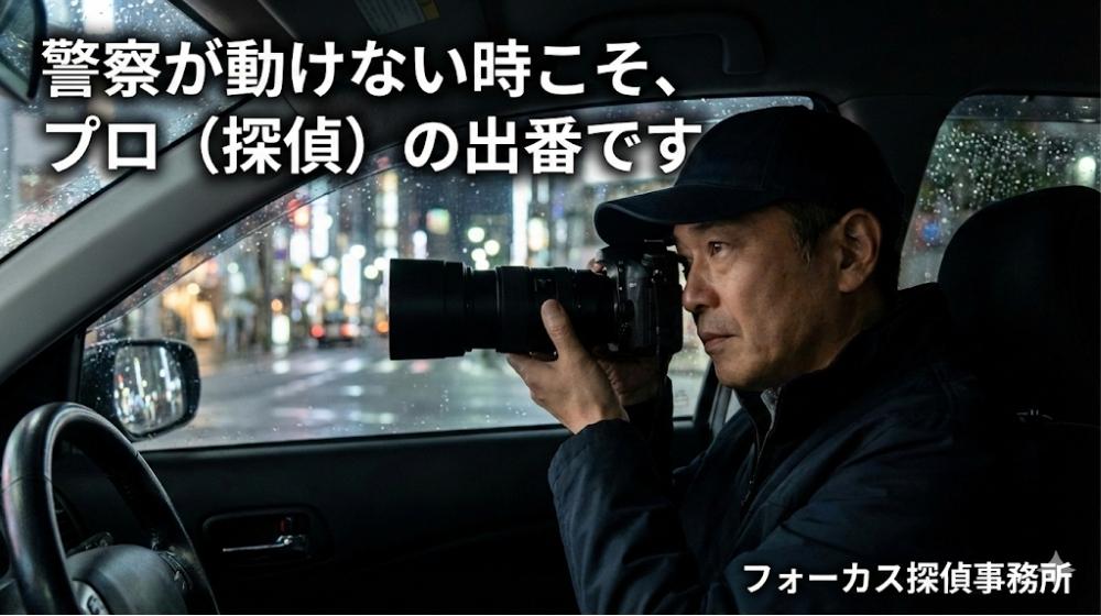 警察が動けない時こそ、プロ（探偵）の出番です