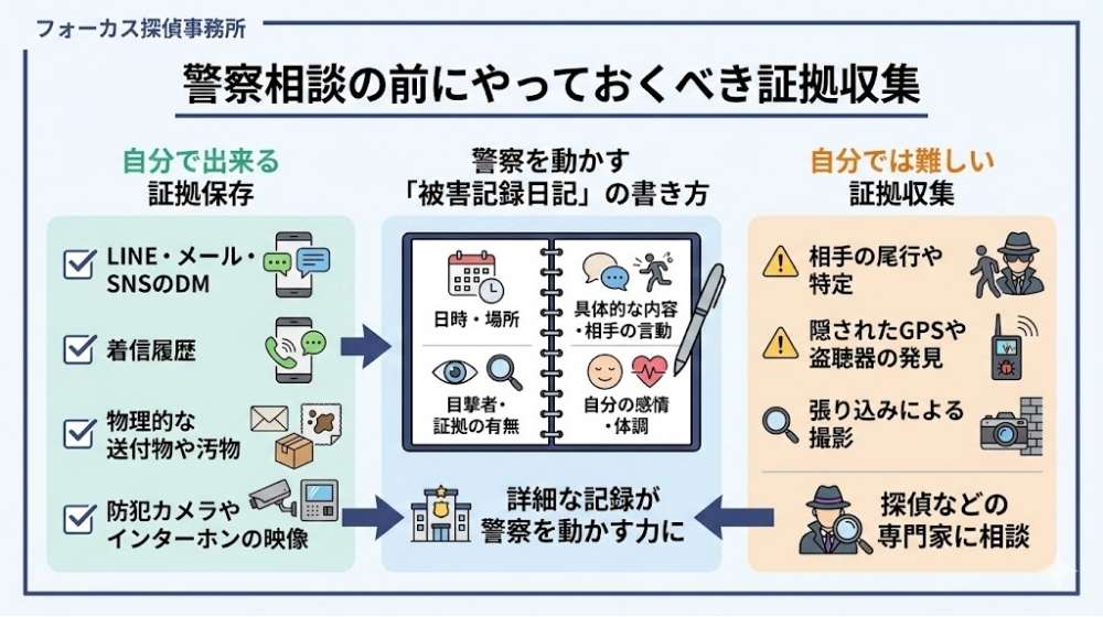 警察相談の前にやっておくべき証拠収集