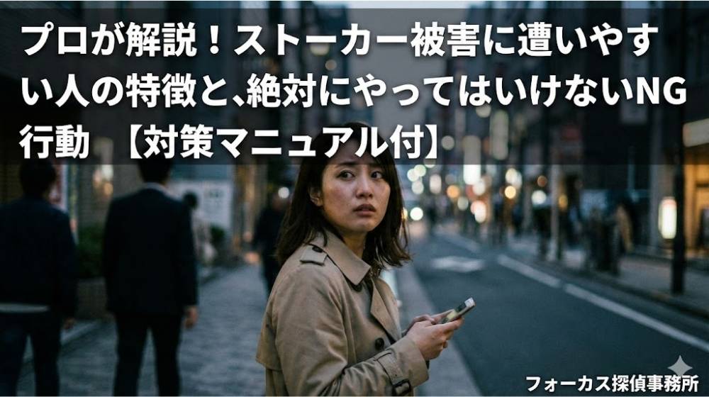 ストーカーされやすい人の特徴・性格診断|被害を防ぐ鉄壁の対策と探偵への相談事例