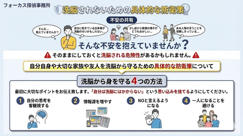 洗脳されないための防衛策の図解