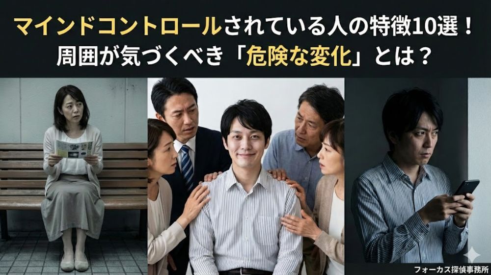 マインドコントロールを受けている人の虚ろな表情のイメージイラスト