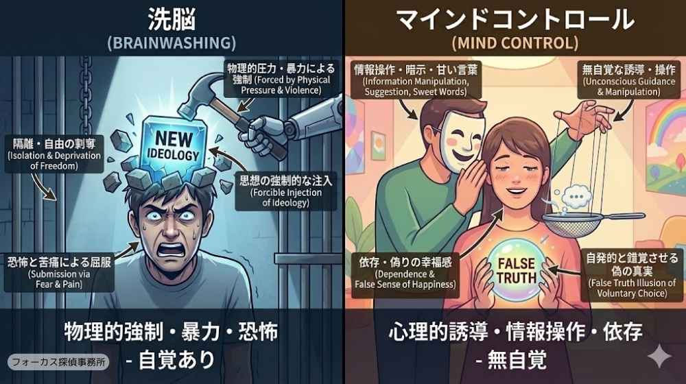 洗脳とマインドコントロールの違い