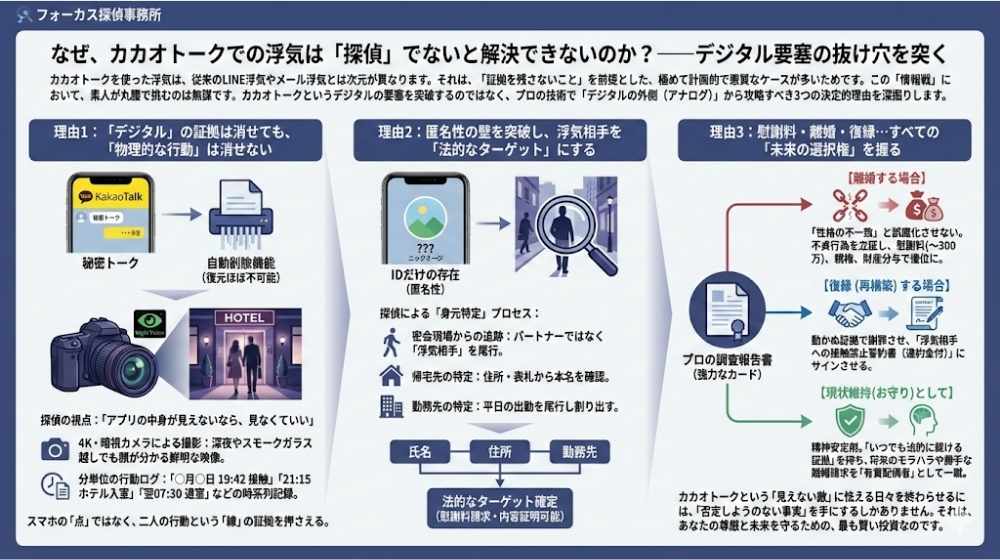 なぜ、カカオトークでの浮気は「探偵」でないと解決できないのか?——デジタル要塞の抜け穴を突く