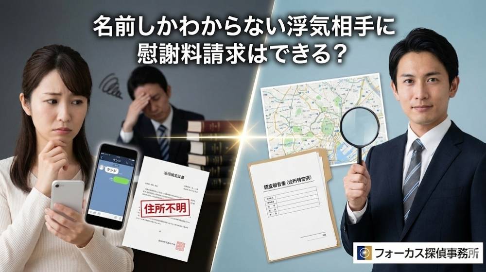 名前しかわからない浮気相手に慰謝料請求はできる?