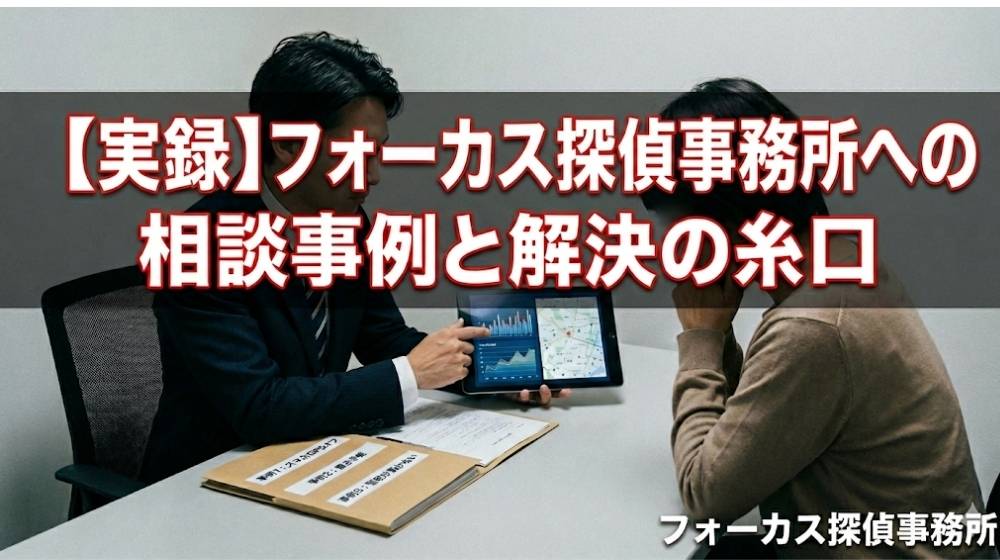 探偵社フォーカス探偵事務所に寄せられる「実際の相談事例」と解決への糸口