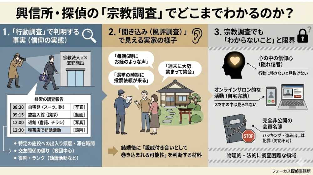 興信所・探偵の「宗教調査」でどこまでわかるのか？