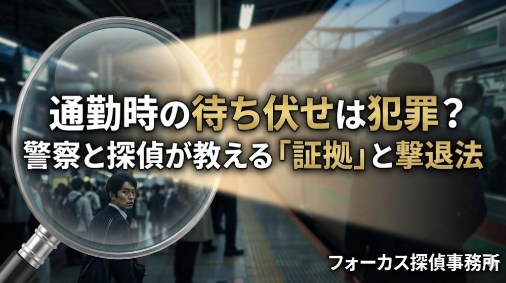 通勤時の待ち伏せは犯罪?警察と探偵が教える「証拠」と撃退法