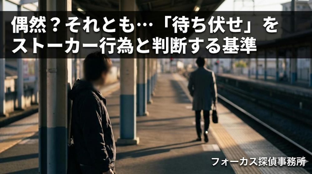 偶然?それとも…「待ち伏せ」をストーカー行為と判断する基準