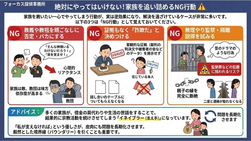 絶対にやってはいけない！家族を追い詰めるNG行動
