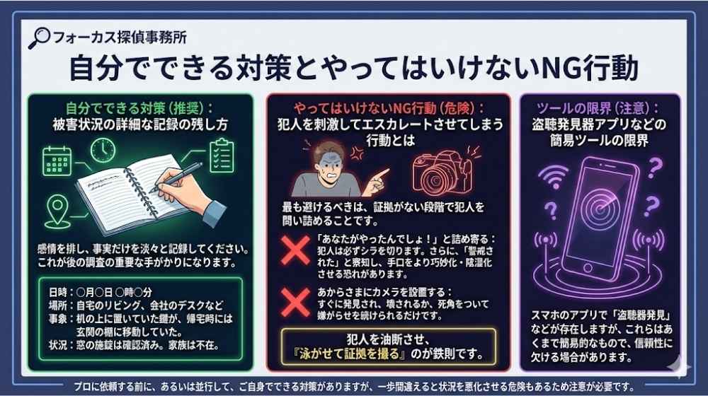 自分でできる対策とやってはいけないNG行動