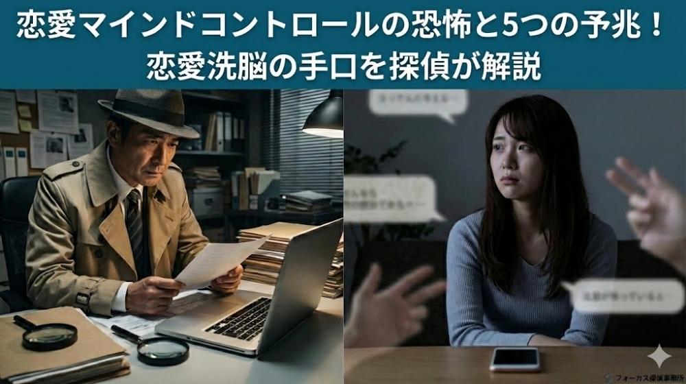 恋愛マインドコントロールの恐怖と5つの予兆!恋愛洗脳の手口を探偵が解説|フォーカス探偵事務所