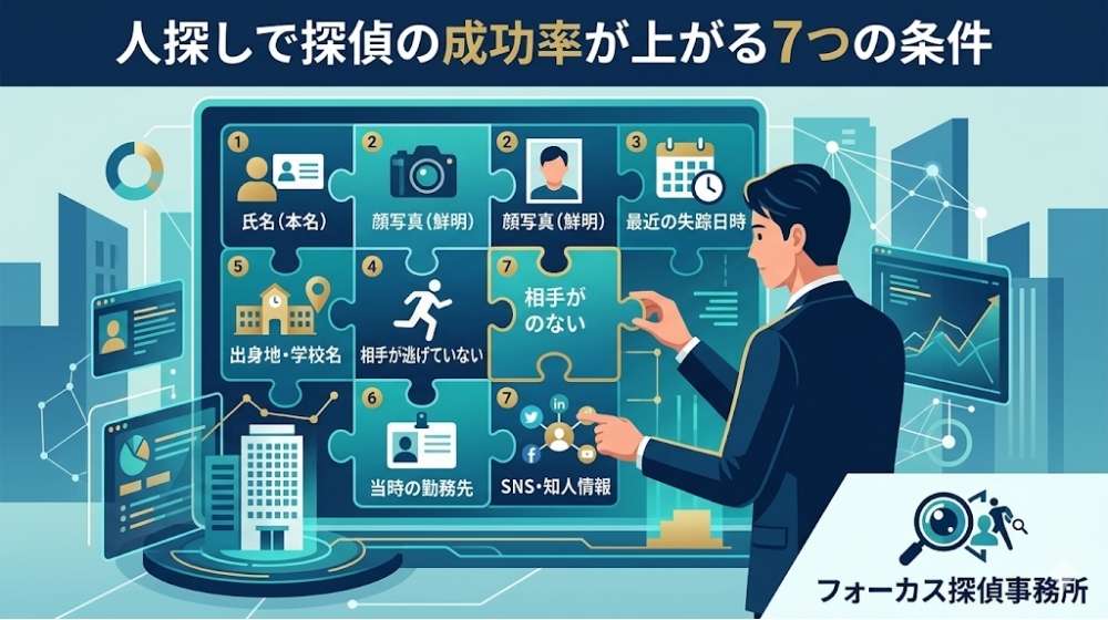 人探しで探偵の成功率が上がる7つの条件