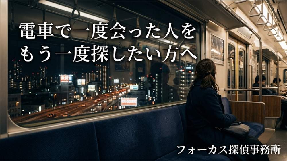 夜の大阪の電車内で、忘れられない相手を思い出す人物のイメージ