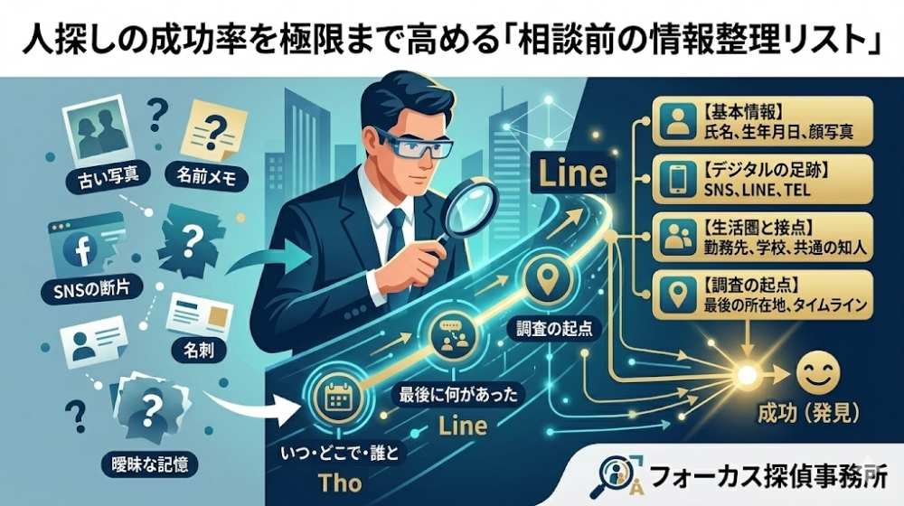 人探しの成功率を極限まで高める「相談前の情報整理リスト」