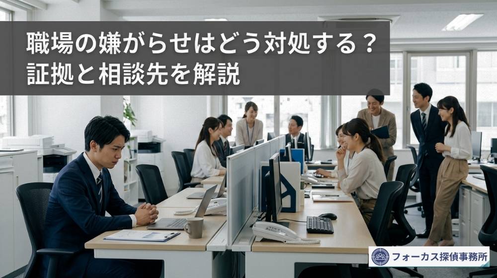 職場で嫌がらせを受けて悩む会社員のイメージ