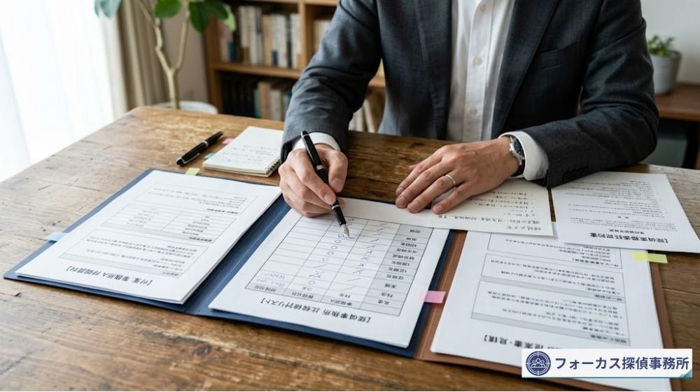 人探しの依頼先を比較検討しているイメージ