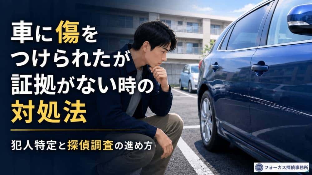 車に傷をつけられたが証拠がない時の対処法