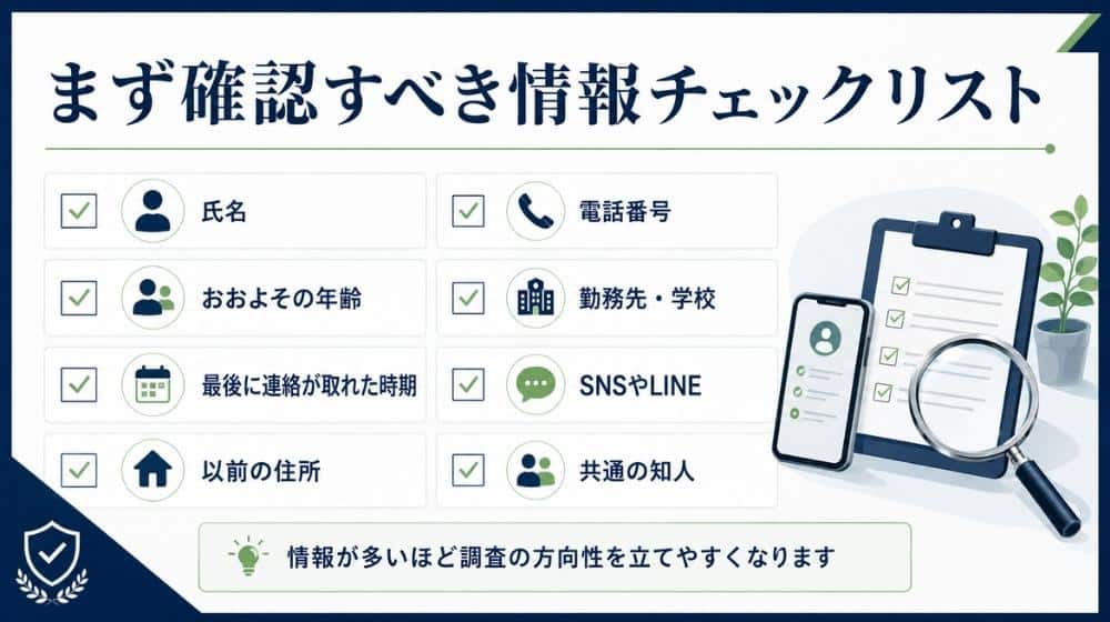 知り合いの死亡確認や生存確認で整理すべき情報チェックリスト