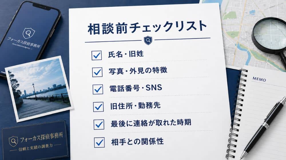 人探し・所在調査の相談前に整理しておく情報チェックリスト