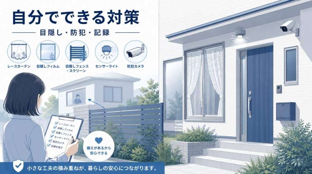 向かいの家からの視線に対する自分でできる対策