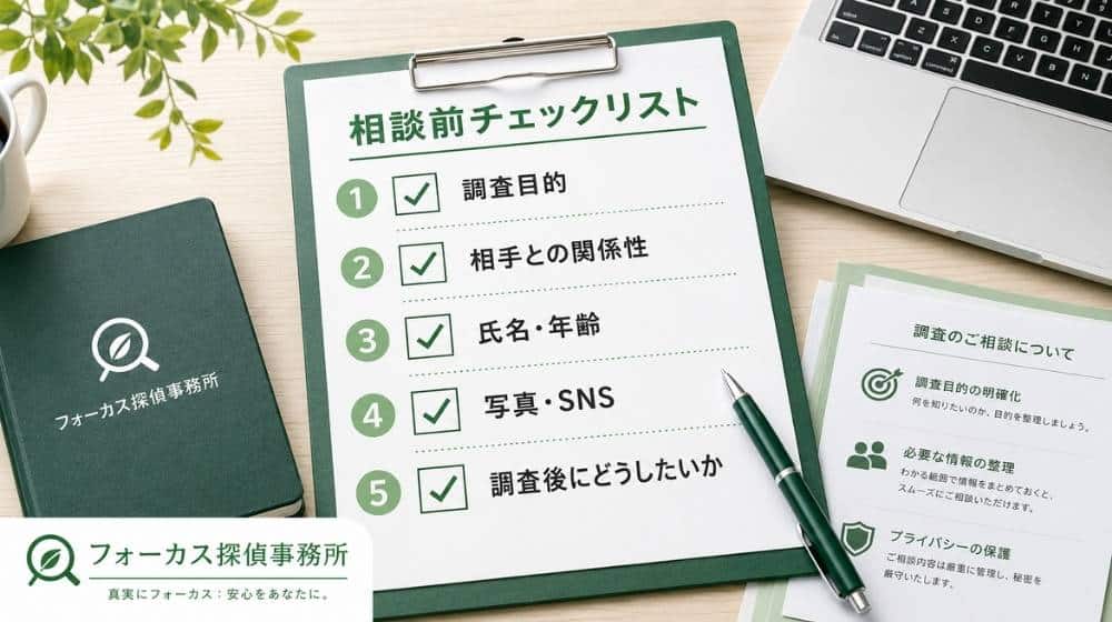 身辺調査を依頼する前に整理すべき情報チェックリスト