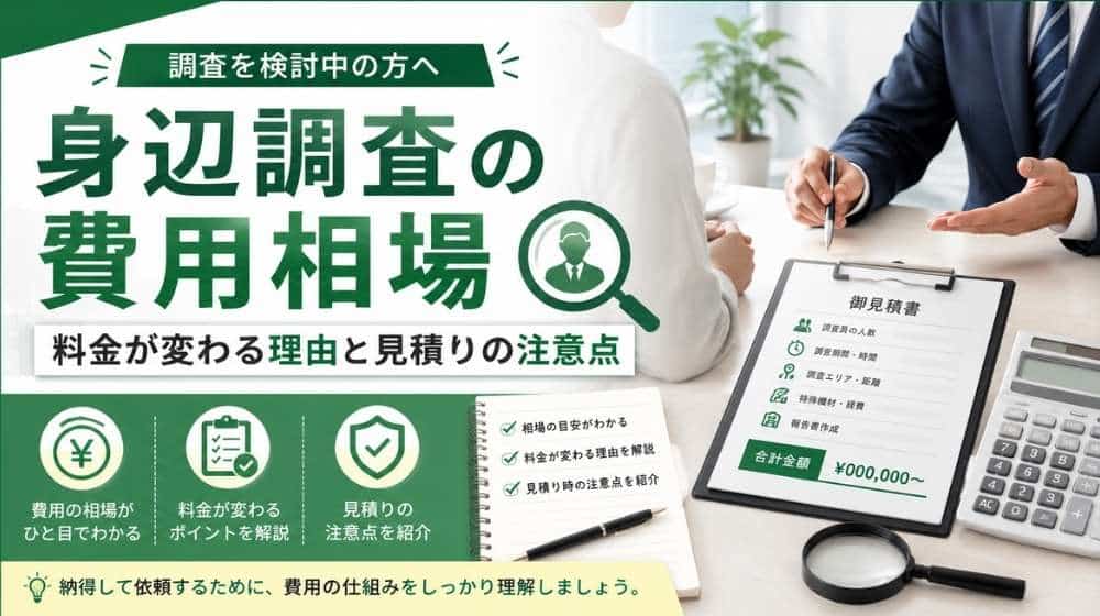 身辺調査の費用相場を探偵が解説するアイキャッチ画像