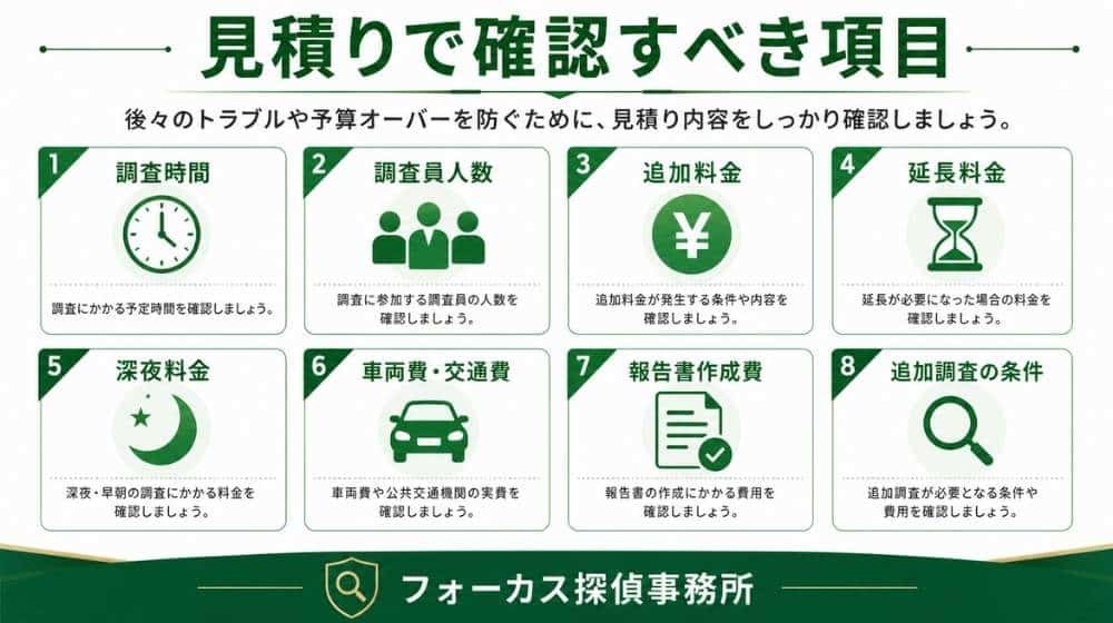 身辺調査の見積りで確認すべき項目チェックリスト