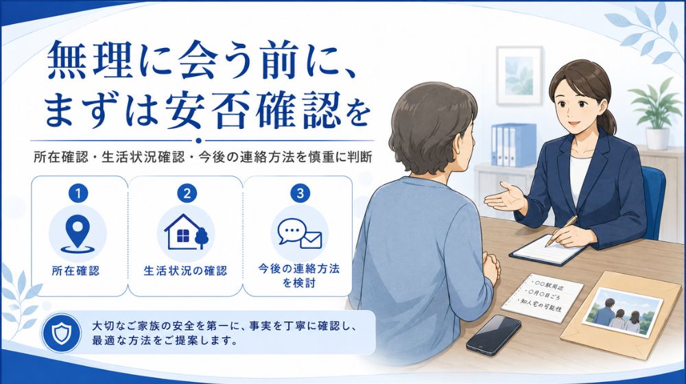 社会人の息子の安否確認について探偵に相談する親のイメージ
