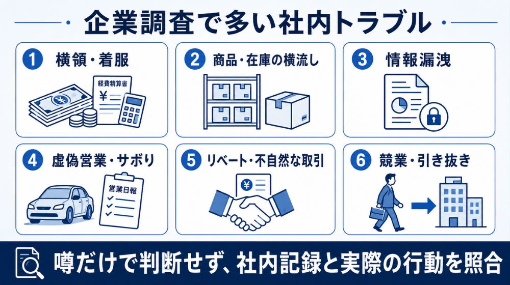 企業で起こる横領・横流し・情報漏洩などの社内不正