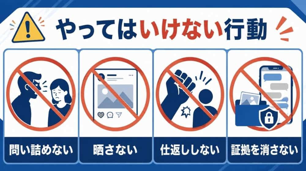足のつかない嫌がらせで相手を問い詰めたり仕返ししたりしてはいけない行動