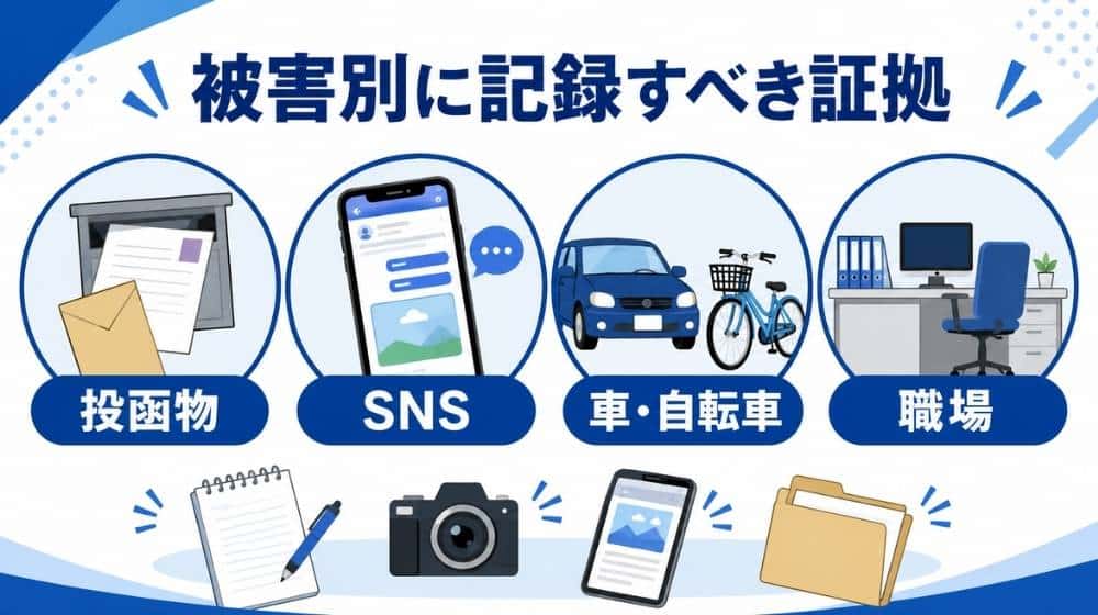匿名投函やSNS嫌がらせなど被害別に記録すべき証拠