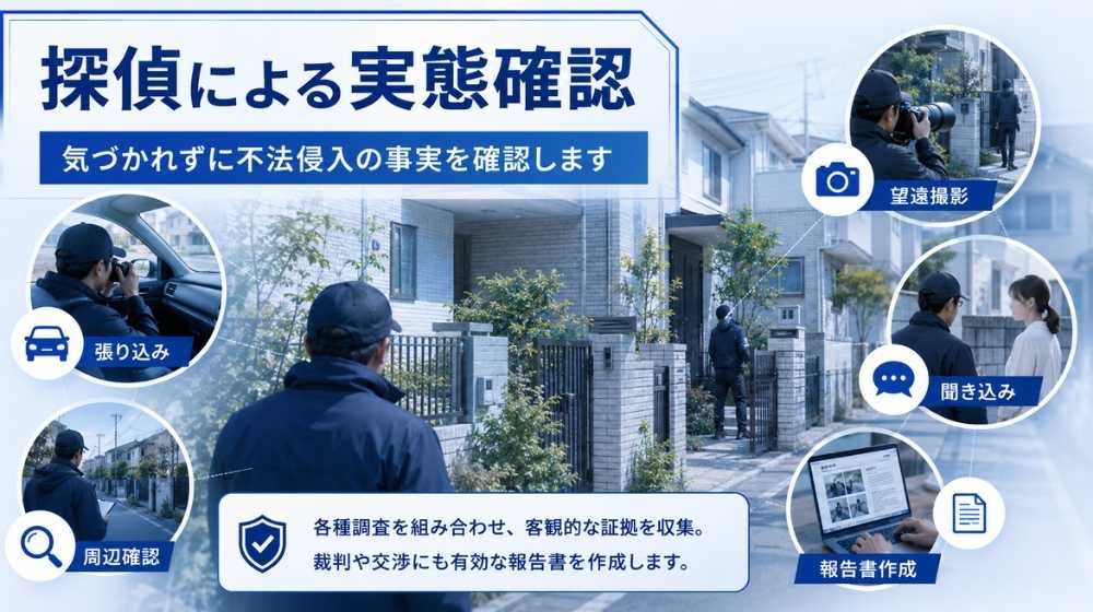 不法侵入の証拠を探偵が相手に気づかれず確認する調査方法