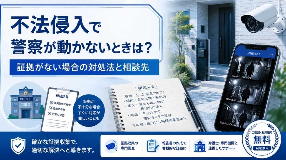 不法侵入で警察が動かないときに証拠を整理するイメージ