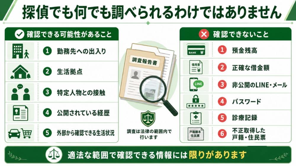 身辺調査で確認できる情報と確認できない情報の違い