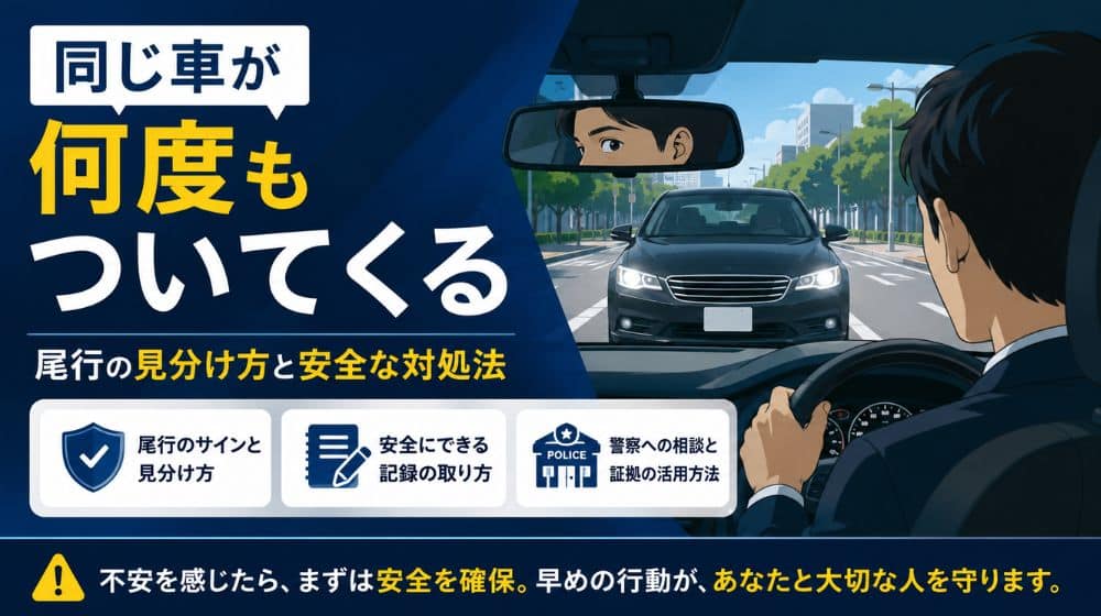 同じ車が何度もついてくる場合の見分け方と安全な対処法