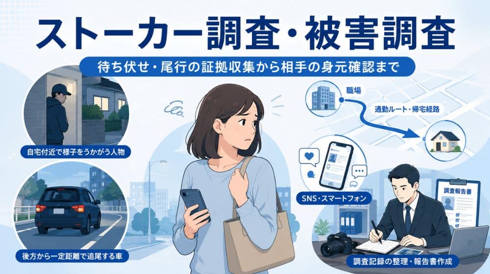 ストーカー調査と被害調査の相談イメージ