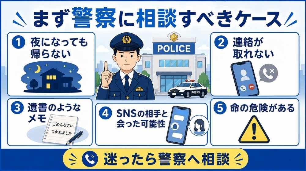 中学生・高校生の家出で警察に相談すべきケースと緊急度の判断