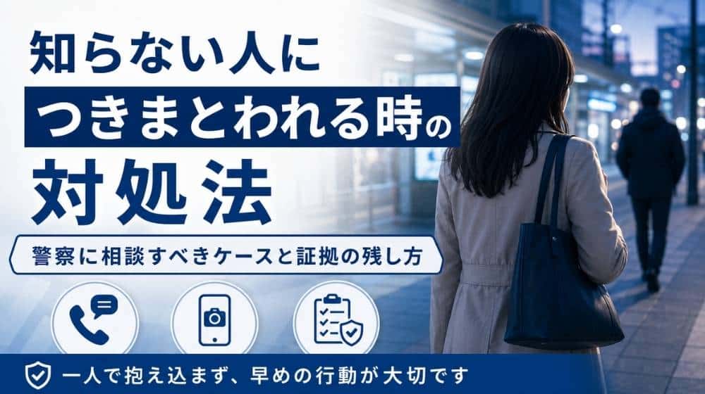 知らない人につきまとわれる時の対処法と警察に相談すべきケース