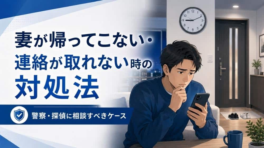 妻が帰ってこない・連絡が取れない時の対処法