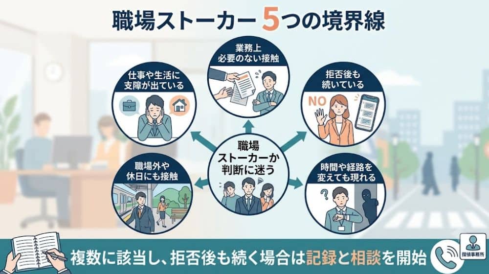 職場ストーカーを疑う5つの境界線